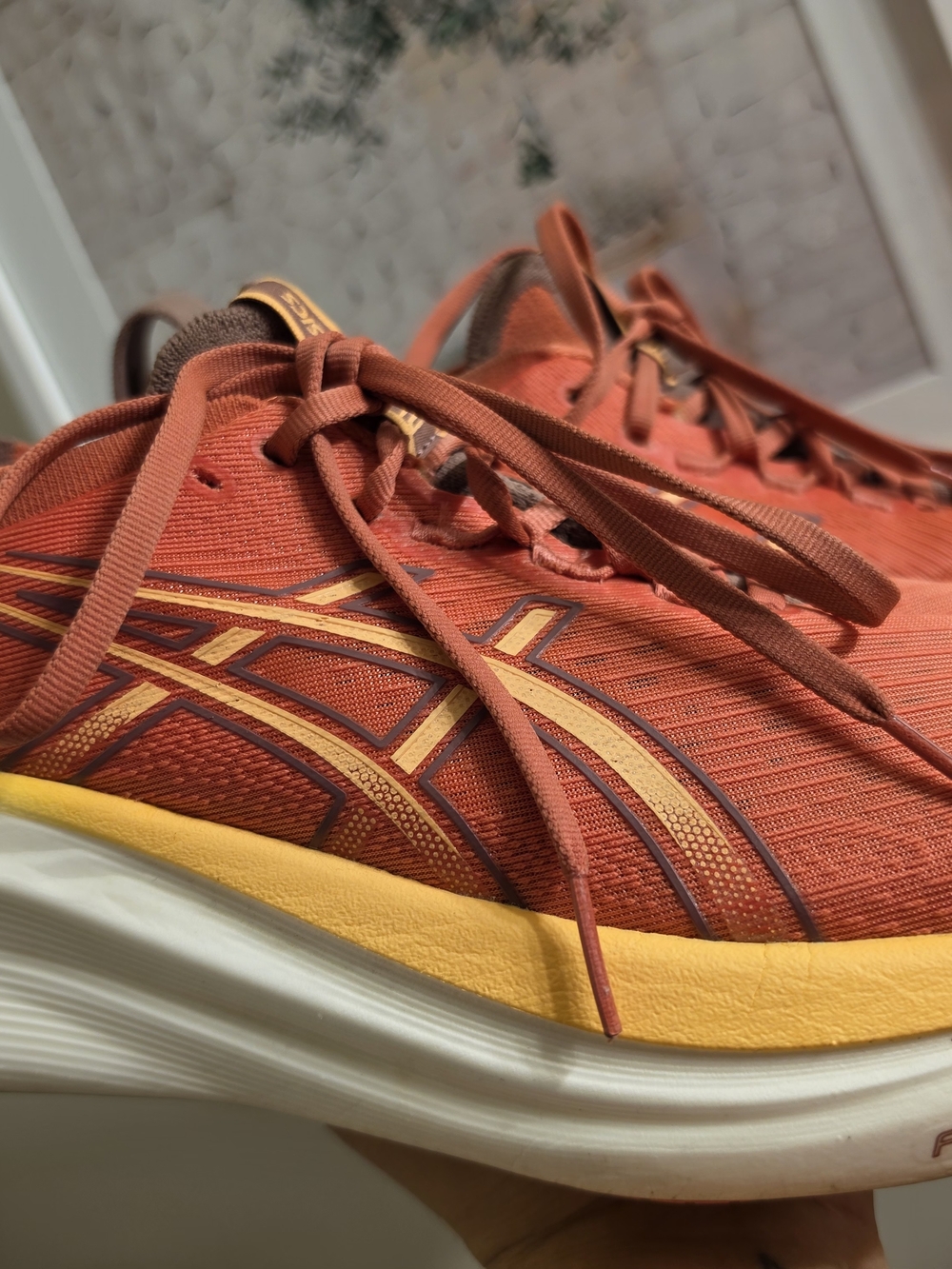 Asics Women's Athletic Shoes - Rust with Yellow Accents